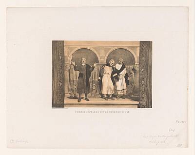 Celebrities Paintings - Actors, Charles Rochussen, in or before 1858 - 1864 by Actors