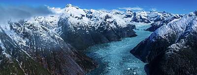 Mother And Child Paintings - Aerial Alaska Le Conte Glacier by Mike Reid