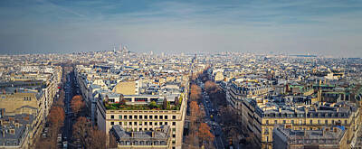 Paris Skyline Photos - Aerial Paris cityscape by PsychoShadow ART
