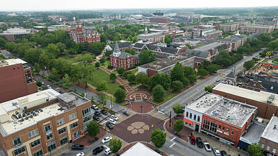 Football Rights Managed Images - Aerial view of Auburn University campus Royalty-Free Image by Eldon McGraw
