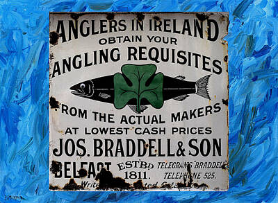 Joe Hamilton Baseball Wood Christmas Art - Anglers In Ireland by Patrick J Murphy