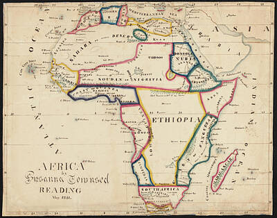 United States Map Designs Rights Managed Images - Africa 1831 Townsend, Susanna, 1813-1879 Royalty-Free Image by Timeless Images Archive