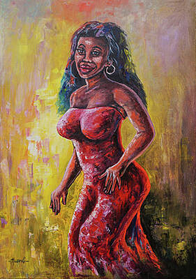 Comics Paintings - African Charm by Anthony Mwangi