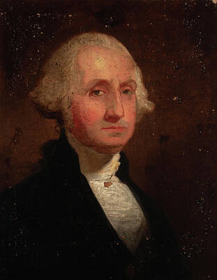 Portraits Rights Managed Images - After Gilbert Stuart  Portrait of George Washington Royalty-Free Image by After Gilbert Stuart  Portrait of George Washington