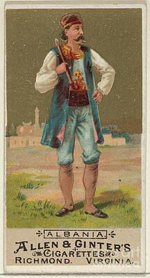 Paintings - Albania, from the Natives in Costume series N16 for Allen Ginter Cigarettes Brands by Shop Ability