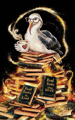 Birds Drawings Rights Managed Images - Albatrosses lover - Book Lover - Read Books - Book Lover - Gift Book Reader - Gift for Librarian - Read Books Be Kind Stay Weird - Be Kind Royalty-Free Image by Grover Mcclure