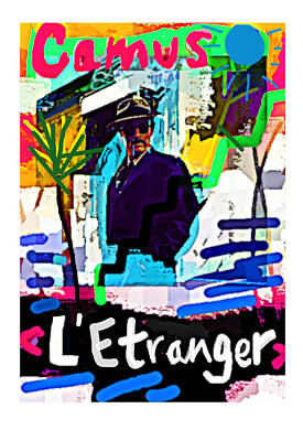 City Scenes Drawings - Albert Camus The Stranger A C poster  by Paul Sutcliffe