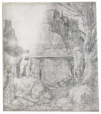 Achieving - Albrecht Durer 1471 1528 Saint Jerome Seated near a Pollard Willow by Arpina Shop