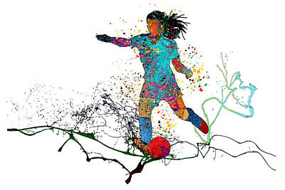 Football Paintings - Alex Morgan Passion 02 by Miki De Goodaboom
