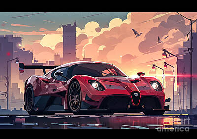 Birds Drawings Rights Managed Images - Alfa Romeo C39 3 Royalty-Free Image by Clark Leffler