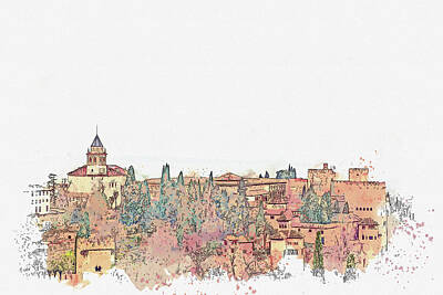 Safari Royalty Free Images - .Alhambra, Sacromonte, Granada, Andalusia 2 Royalty-Free Image by Celestial Images
