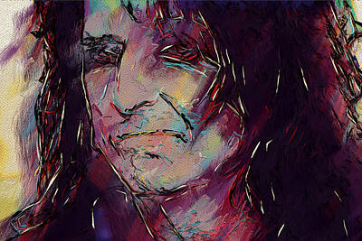 Rock And Roll Digital Art - Alice Cooper by David Lane