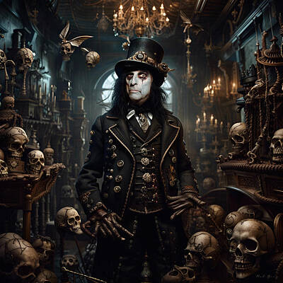 Recently Sold - Steampunk Rights Managed Images - Alice Cooper Steampunk Royalty-Free Image by Mal Bray