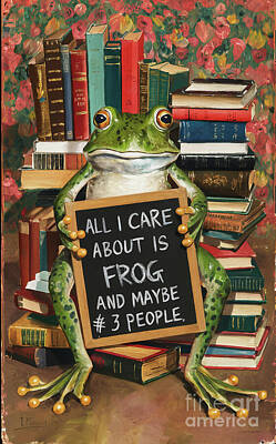 Roses Royalty-Free and Rights-Managed Images - All I care about is book Frog and 3 people by Rhys Jacobson