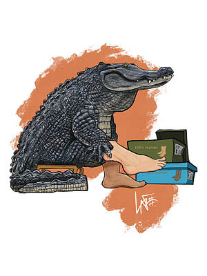 Reptiles Royalty-Free and Rights-Managed Images - Alligator Boots by John LaFree