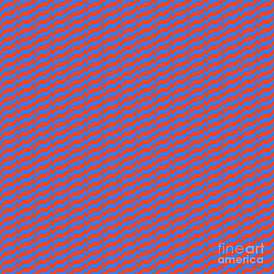 Royalty-Free and Rights-Managed Images - Alternating Wave Stripe In Red Orange And True Blue n.2751 by Holy Rock Design
