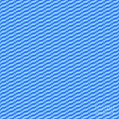 Royalty-Free and Rights-Managed Images - Alternating Wave Stripe Pattern in Day Sky And Azul Blue n.3167 by Holy Rock Design