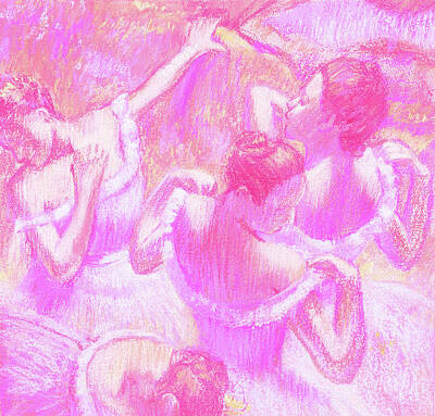 Royalty-Free and Rights-Managed Images - Amazing Ballerinas Degas Study Fantasy In Pink  by Irina Sztukowski