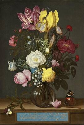 Gaugin - Ambrosius Bosschaert the Elder Bouquet of Flowers in a Glass Vase by Timeless Images Archive