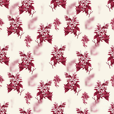 Landmarks Royalty-Free and Rights-Managed Images - American Bittersweet Botanical Seamless Pattern in Viva Magenta n.2101 by Holy Rock Design