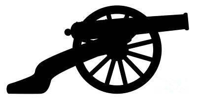Recently Sold - Comics Digital Art - American Civil War Cannon Silhouette by Bigalbaloo Stock