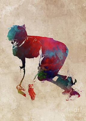 Football Digital Art - American football player #football #sport by Justyna Jaszke JBJart