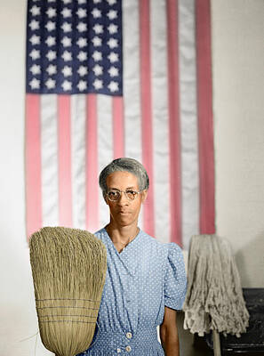 Landmarks Royalty-Free and Rights-Managed Images - American Gothic, 1942 by Gordon Parks by Celestial Images