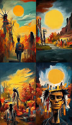 Landmarks Royalty-Free and Rights-Managed Images - american  indian  summer    oil  painting  Jean  Miche  1bcba165  f864  4d4c  a34e  b0fc2f12edae by Celestial Images