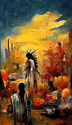 Landmarks Painting Royalty Free Images - american  indian  summer    oil  painting  Jean  Miche  80c93f63  108b  4106  af4b  56b348dea4f2 Royalty-Free Image by Celestial Images