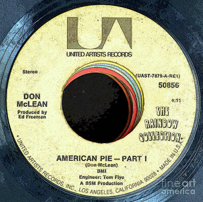Music Mixed Media - American Pie 1971 Don Mclean by David Lee Thompson