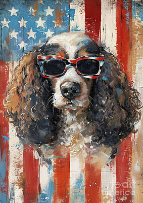 Landmarks Drawings Royalty Free Images - American Water Spaniel puppy Royalty-Free Image by Clint McLaughlin