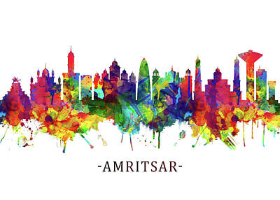 Abstract Skyline Royalty Free Images - Amritsar Punjab Skyline Royalty-Free Image by NextWay Art