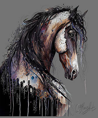 Queen - The Mustang, a spiritual animal.  by OLena Art