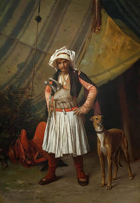Abstract Landscape Paintings - An Albanian with his Dog by Jean Leon Gerome