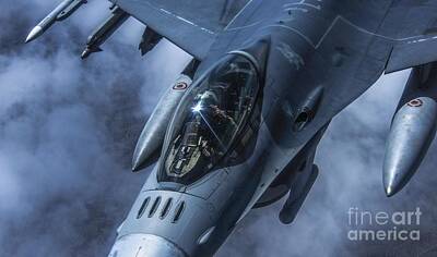 Science Tees - An F-16 Fighting Falcon Mid Air Refueling by Kevin Tanenbaum