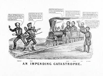 Politicians Drawings - An Impending Catastrophe w2 by Historic illustrations