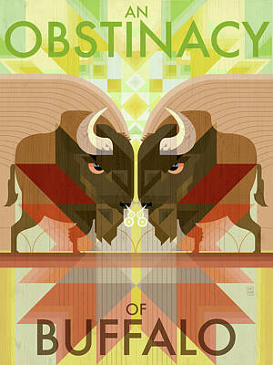 Mammals Digital Art - An Obstinacy of Buffalo by Garth Glazier