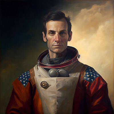 Politicians Paintings - An  Oil  Painting  Of  Abraham  Lincoln  Wearing  A  Sp  6695620043  C043de  645d3d  0430b043  95cfa by Celestial Images
