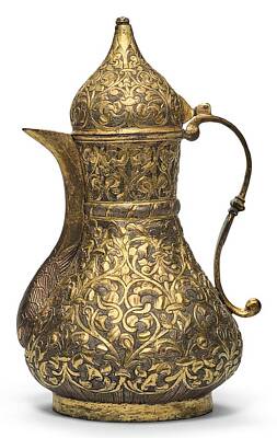 Kitchen Food And Drink Signs - An Ottoman Copper And Silver-gilt Coffee Pot, Turkey, Second Half 18th Century by Artistic Rifki