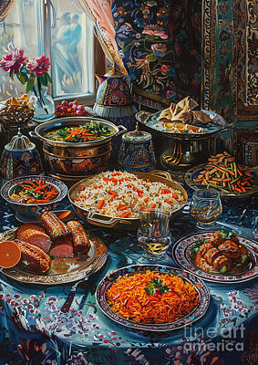 Pasta Al Dente Rights Managed Images - An Uzbek plov center where the community gathers to share a dish of rice meat and carrots Royalty-Free Image by Donato Williamson