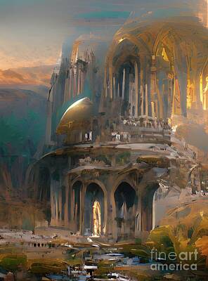 Science Fiction Royalty-Free and Rights-Managed Images - Ancient Fantasy City by Esoterica Art Agency