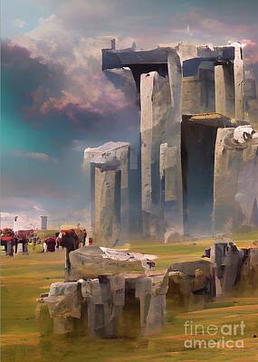 Modern Man Old Hollywood - Ancient Henge by Esoterica Art Agency