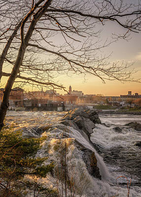 Studio Grafika Typography Royalty Free Images - An Androscoggin River Spring Morning Royalty-Free Image by Richard Plourde