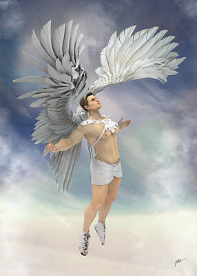 Nudes Digital Art - Angel of Heavenly Light by Joaquin Abella
