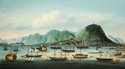 Achieving - Anglo-Chinese School, late 19th Century Hong Kong Harbour and the city of Victoria by Celestial Images