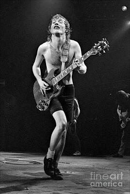 Rock And Roll Photos - Angus Young Live AC DC by Michael Butkovich