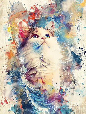 Drawings Royalty Free Images - Animal image of Maine Coon Cat Royalty-Free Image by Clint McLaughlin