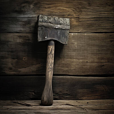 Classical Masterpiece Still Life Paintings Royalty Free Images - Antique Rustic Hammer on Wood 28 Royalty-Free Image by Yo Pedro