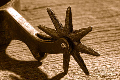 Landmarks Royalty-Free and Rights-Managed Images - Antique Star Spur - Sepia by American West Legend