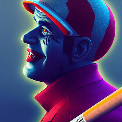 Baseball Paintings - Antonio  Costa  Is  A  Joker  With  A  Baseball  Bat  On  Your  194a9b4c  318f  40f0  9747  7d3f8f8c by Celestial Images
